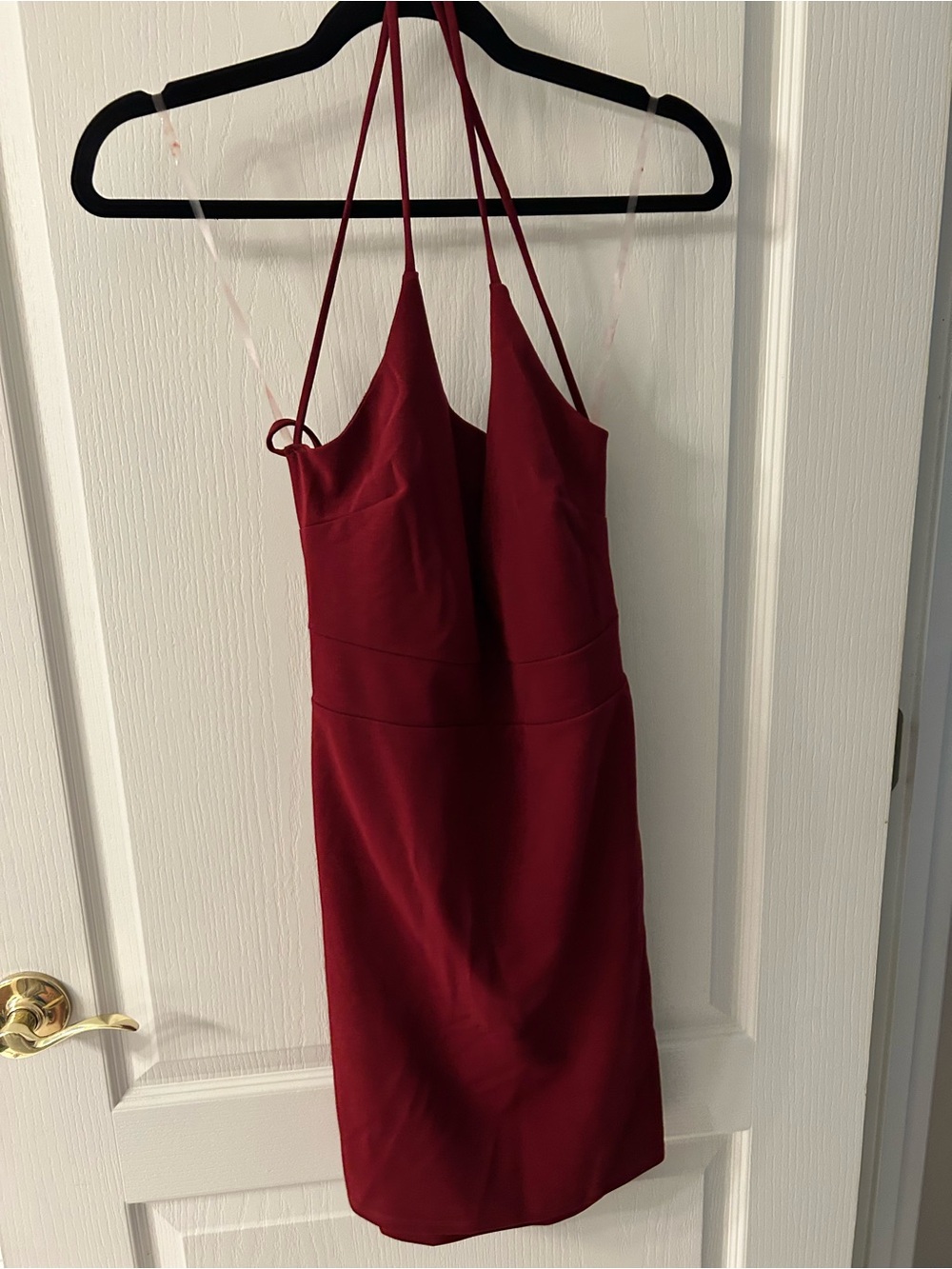 Windsor Deep Burgundy Halter Midi Dress